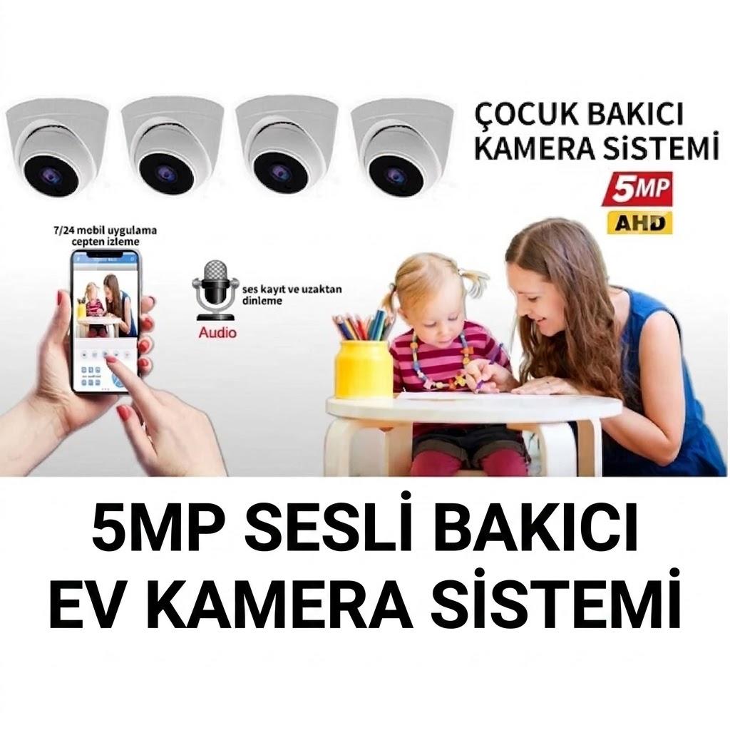 Bakıcı Kamera Sistemi - 4 Kameralı Sesli
