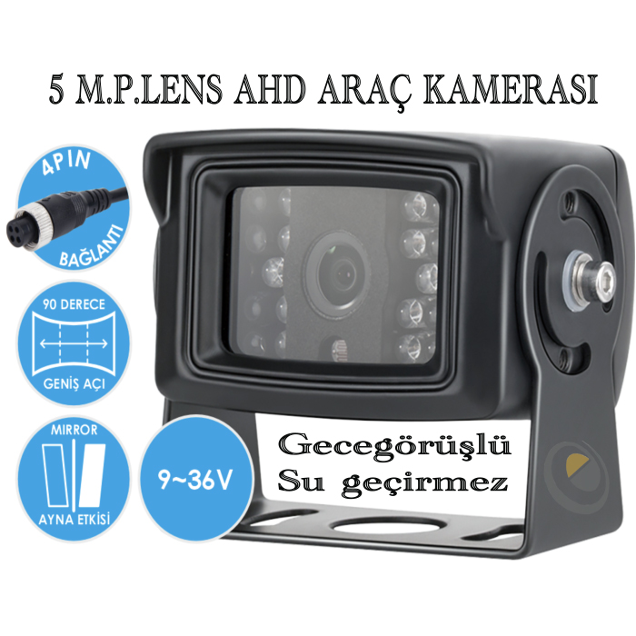 Ahd Araç Kamerası 5.0 m.pixel lens 1080p full hd